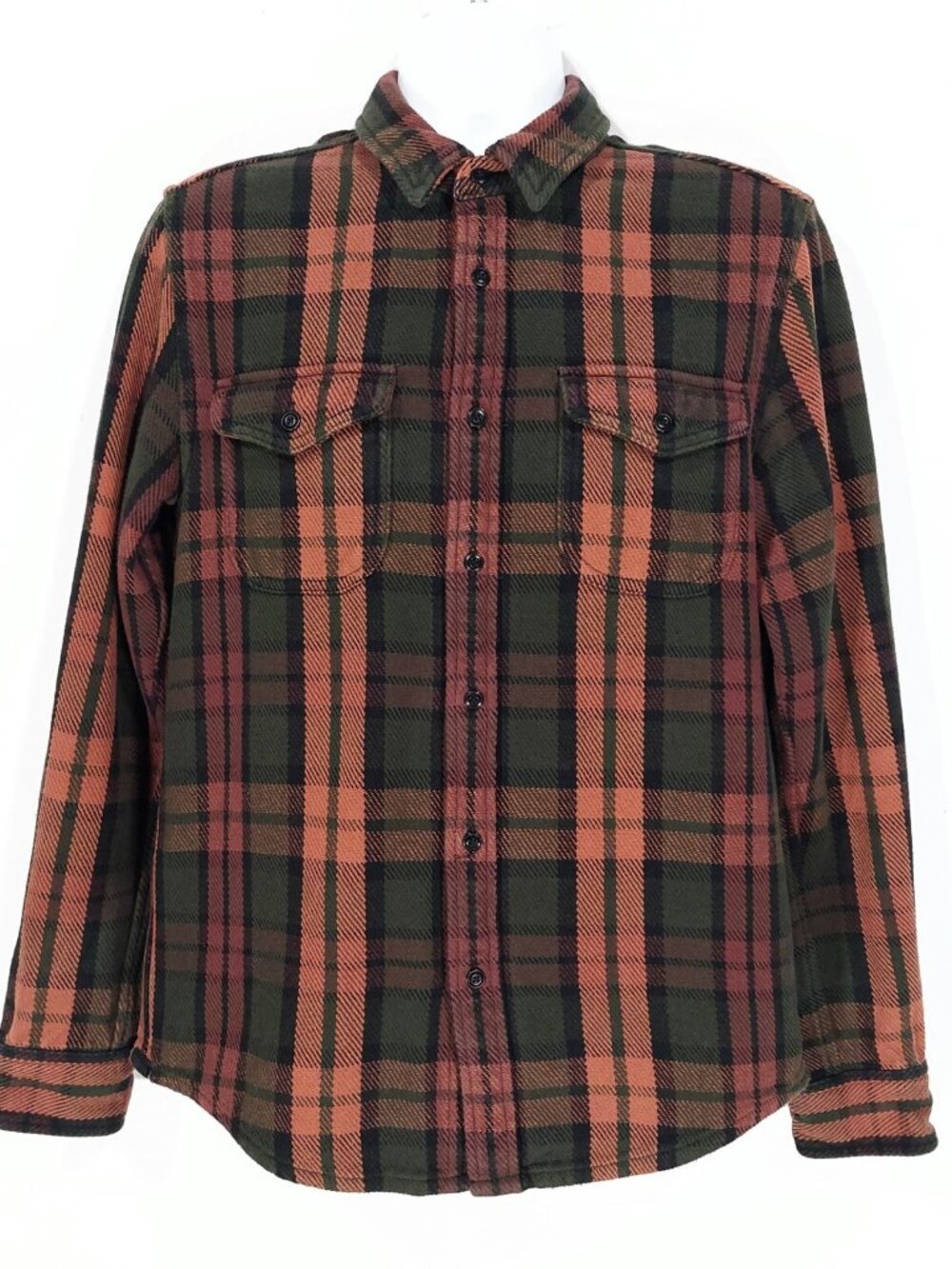 Outerknown Blanket Shirt 'Nutmeg Fernwood Plaid' Men’s Small $148 Organic Cotton